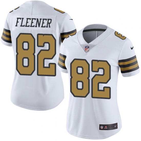 Women's Nike New Orleans Saints #82 Coby Fleener Limited White Rush Vapor Untouchable NFL Jersey - Ujersey