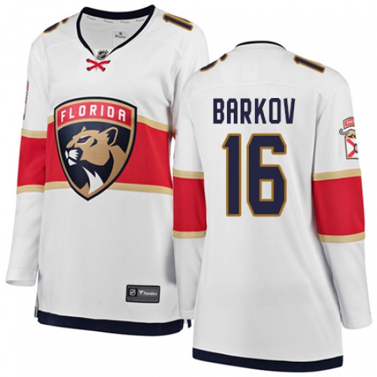 Women's Florida Panthers #16 Aleksander Barkov Authentic White Away Fanatics Branded Breakaway NHL Jersey - Ujersey