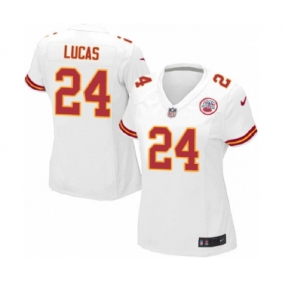 Women's Nike Kansas City Chiefs #24 Jordan Lucas Game White NFL Jersey - Ujersey