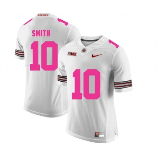 Ohio State Buckeyes 10 Troy Smith White 2018 Breast Cancer Awareness College Football Jersey - Ujersey