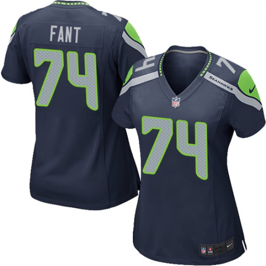Women's Nike Seattle Seahawks #74 George Fant Game Steel Blue Team Color NFL Jersey - Ujersey