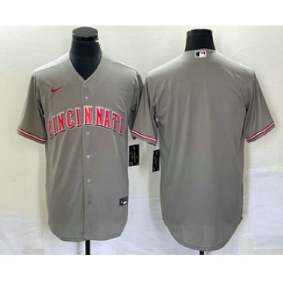Men's Nike Cincinnati Reds Blank Grey Cool Base Stitched Baseball Jersey - Ujersey