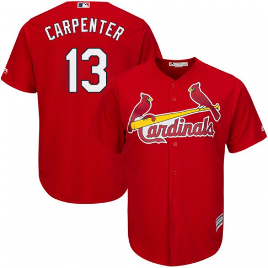 Men's Majestic St. Louis Cardinals #13 Matt Carpenter Replica Red Cool Base MLB Jersey - Ujersey