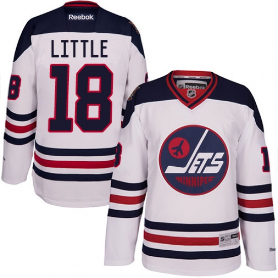Men's Reebok Winnipeg Jets #18 Bryan Little Premier White 2016 Heritage Classic NHL Jersey - Ujersey