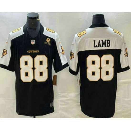 Men's Dallas Cowboys #88 CeeDee Lamb Blue Gold Thanksgiving FUSE Vapor Limited Stitched Jersey - Ujersey