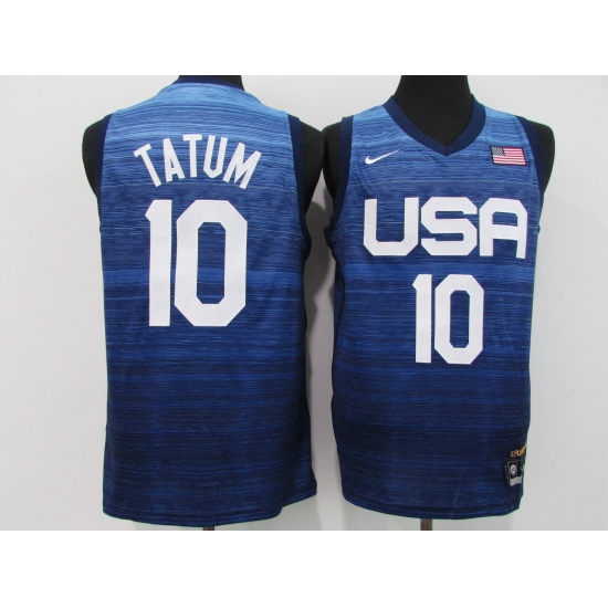 Men's Boston Celtics #10 Jayson Tatum Blue USA Basketball Tokyo Olympics 2021 Jersey - Ujersey