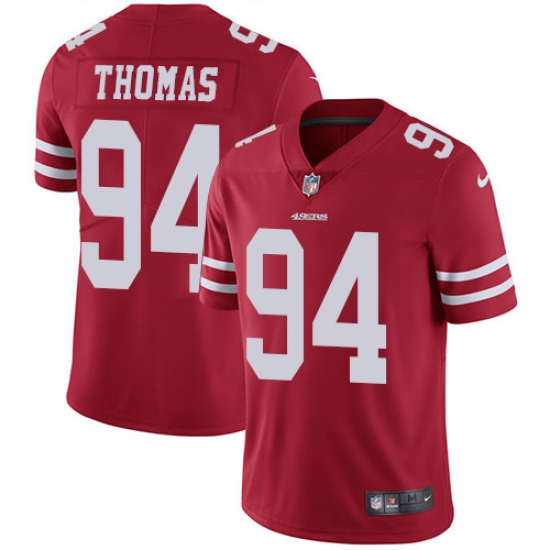 Youth Nike San Francisco 49ers #94 Solomon Thomas Red Team Color Vapor Untouchable Limited Player NFL Jersey - Ujersey