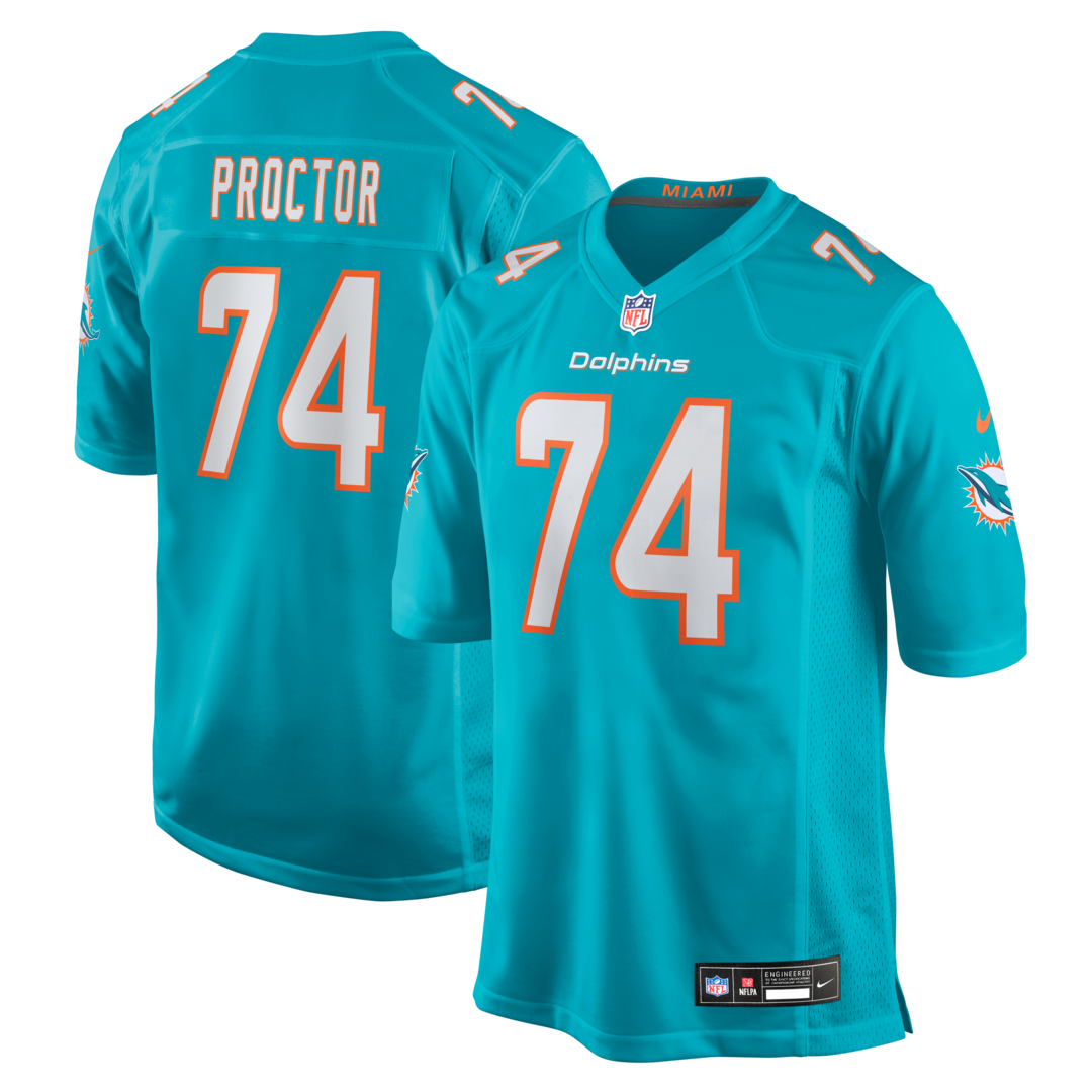 Men's Miami Dolphins Kayden Proctor Nike Aqua 2026 NFL Draft First Round Pick No. 12 Team Game Jersey - U-jersey