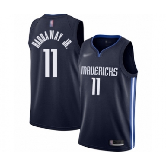 Men's Dallas Mavericks #11 Tim Hardaway Jr. Authentic Navy Finished Basketball Jersey - Statement Edition - Ujersey