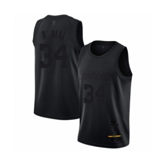 Men's Los Angeles Lakers #34 Shaquille O'Neal Swingman Black MVP Basketball Jersey - Ujersey