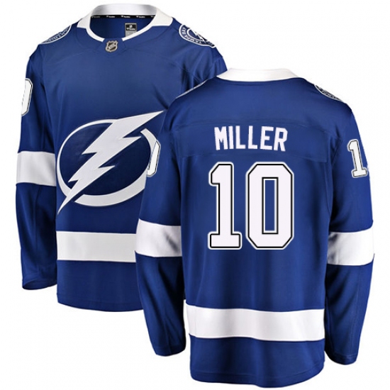 Men's Tampa Bay Lightning #10 J.T. Miller Fanatics Branded Royal Blue Home Breakaway NHL Jersey - Ujersey