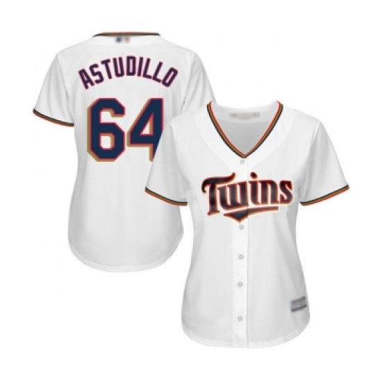 Women's Minnesota Twins #64 Willians Astudillo Replica White Home Cool Base Baseball Jersey - Ujersey