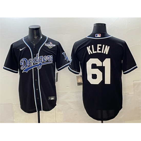 Men's Los Angeles Dodgers #61 Will Klein Black Fashion 2025 World Series Cool Base Stitched Baseball Jersey - Ujersey