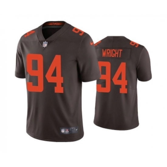 Men's Cleveland Browns #94 Alex Wright Brown Vapor Untouchable Limited Stitched Jersey - Ujersey