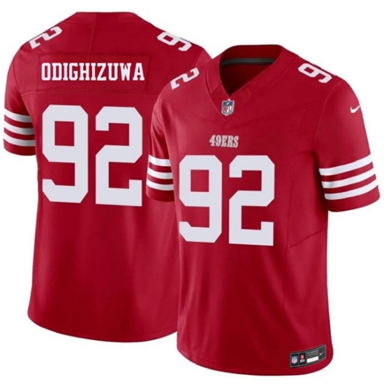 Men's San Francisco 49ers #92 Osa Odighizuwa Red 2026 F.U.S.E. Vapor Untouchable Limited Football Stitched Jersey - Ujersey