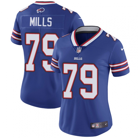 Women's Nike Buffalo Bills #79 Jordan Mills Royal Blue Team Color Vapor Untouchable Limited Player NFL Jersey - Ujersey