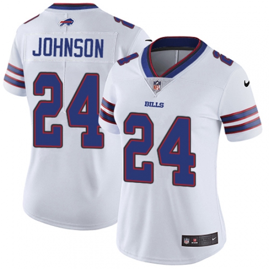 Women's Nike Buffalo Bills #24 Leonard Johnson White Vapor Untouchable Limited Player NFL Jersey - Ujersey