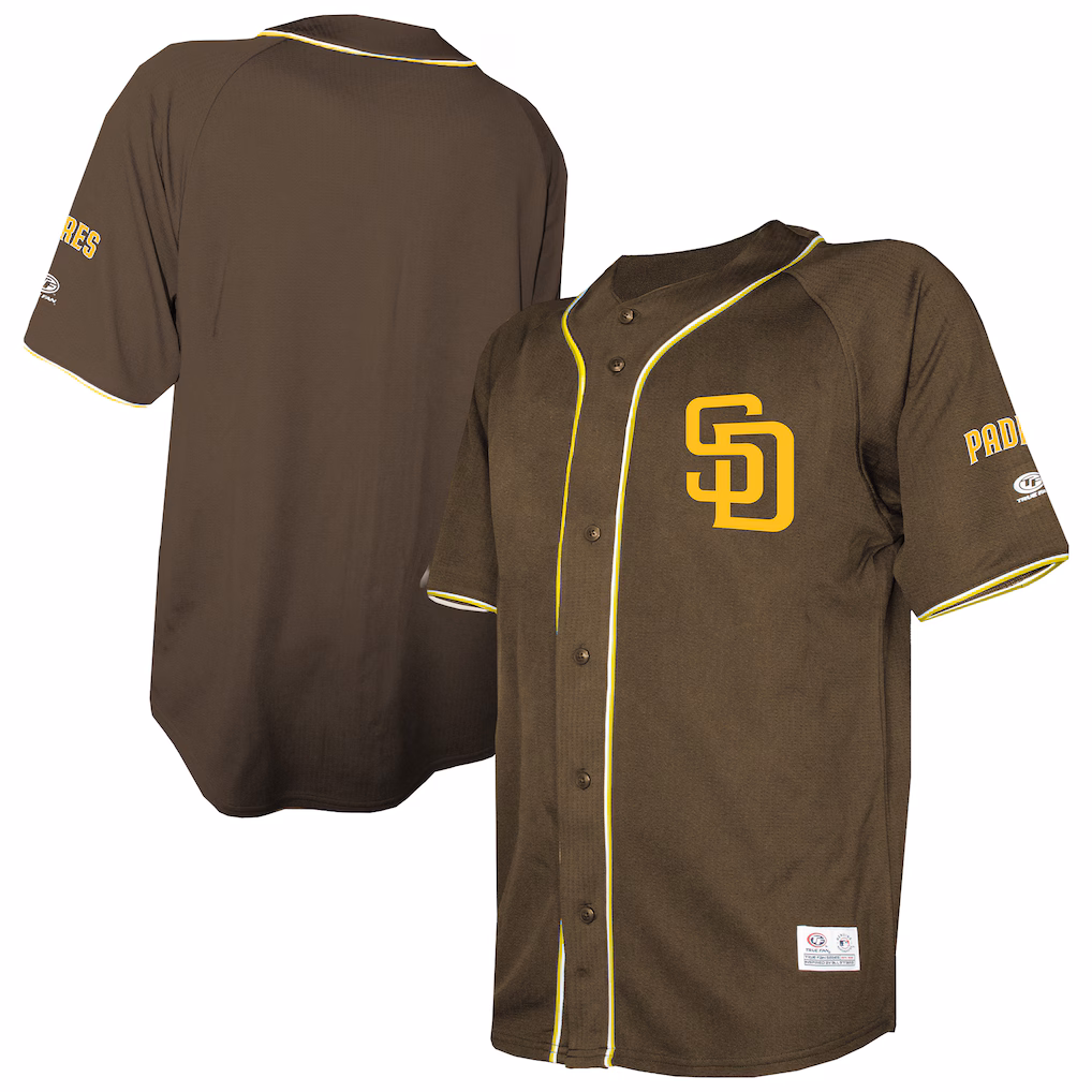 Men's San Diego Padres Stitches Brown Team Color Full-Button Fashion Jersey - Ujersey