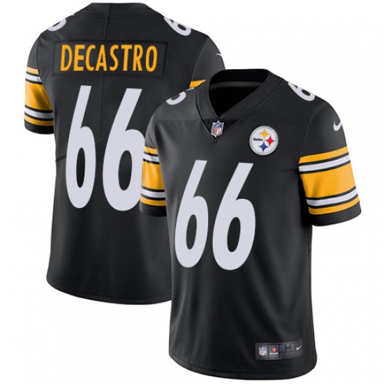 Men's Nike Pittsburgh Steelers #66 David DeCastro Black Team Color Vapor Untouchable Limited Player NFL Jersey - Ujersey