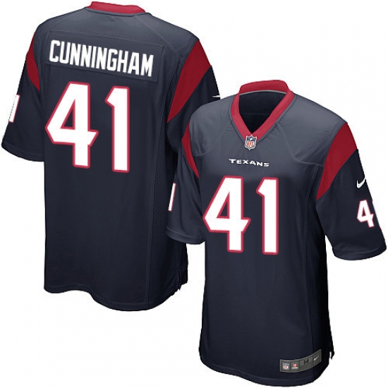 Men's Nike Houston Texans #41 Zach Cunningham Game Navy Blue Team Color NFL Jersey