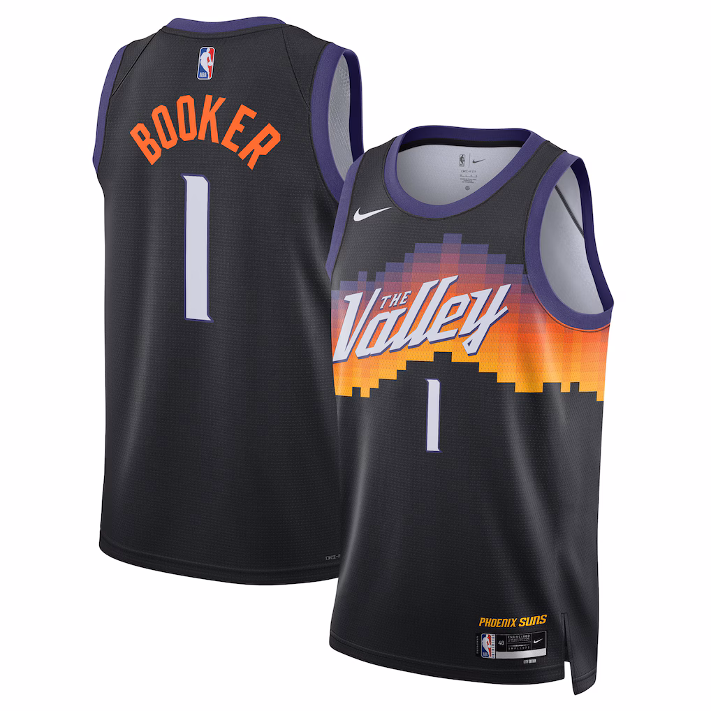 Unisex Phoenix Suns Devin Booker Nike Black 2025/26 Swingman Jersey - City Edition - SUjersey01