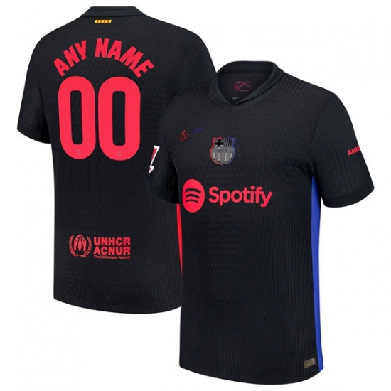 Men's Barcelona Custom Black 2024-25 Away Soccer Jersey - Ujersey