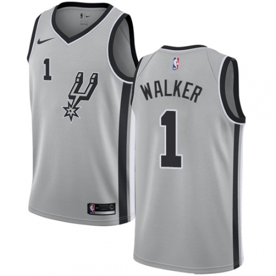 Youth Nike San Antonio Spurs #1 Lonnie Walker Swingman Silver NBA Jersey Statement Edition - Ujersey