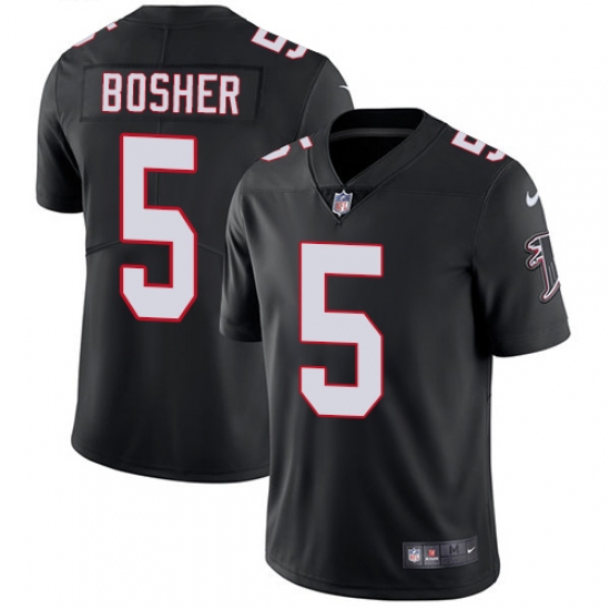 Youth Nike Atlanta Falcons #5 Matt Bosher Black Alternate Vapor Untouchable Limited Player NFL Jersey - Ujersey