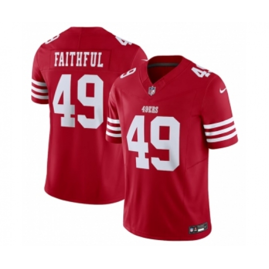 Men's Nike San Francisco 49ers #49 The Faithful Red 2023 F.U.S.E. Vapor Untouchable Limited Stitched Football Jersey - Ujersey