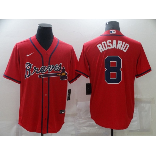Men's Atlanta Braves #8 Eddie Rosario Nike Red Jersey - Ujersey