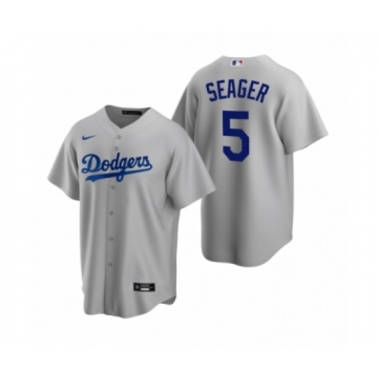 Men's Los Angeles Dodgers #5 Corey Seager Nike Gray Replica Alternate Jersey - Ujersey