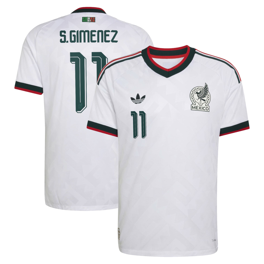 Men's Mexico National Team Santiago Gimenez adidas White 2026 Away On-Field Authentic Jersey - Ujersey