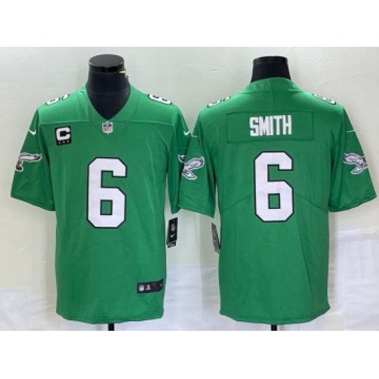 Men's Nike Philadelphia Eagles #6 DeVonta Smith Green C 2023 Vapor Limited Throwback Jersey - Ujersey