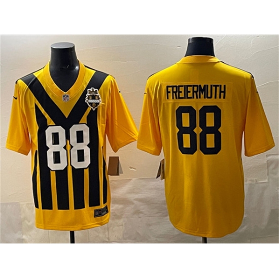 Men's Pittsburgh Steelers #88 Pat Freiermuth Gold 1933 Throwback Alternate Football Stitched Game Jersey - Ujersey