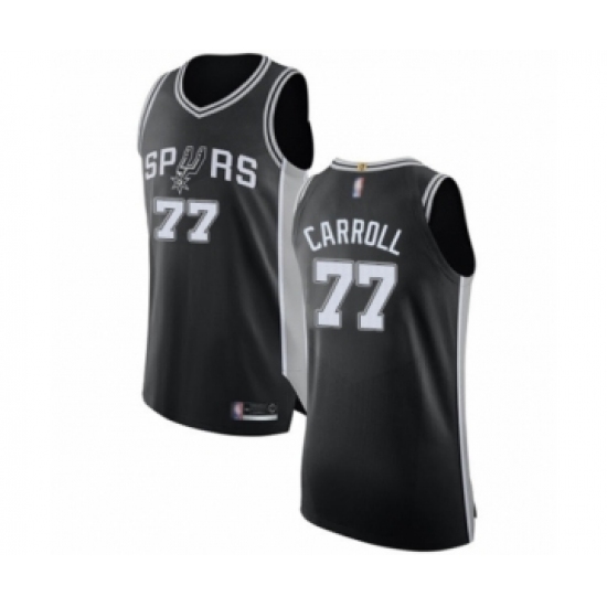 Men's San Antonio Spurs #77 DeMarre Carroll Authentic Black Basketball Jersey - Icon Edition - Ujersey