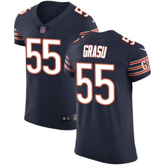 Men's Nike Chicago Bears #55 Hroniss Grasu Navy Blue Team Color Vapor Untouchable Elite Player NFL Jersey - Ujersey