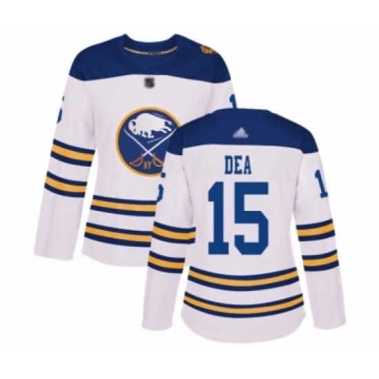 Women's Buffalo Sabres #15 Jean-Sebastien Dea Authentic White 2018 Winter Classic Hockey Jersey - Ujersey