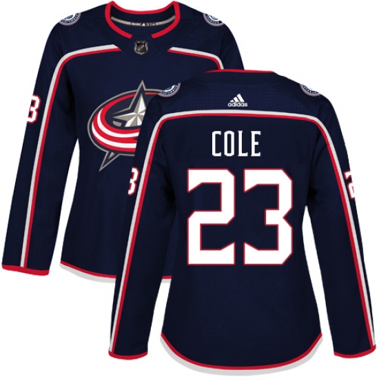 Women's Adidas Columbus Blue Jackets #23 Ian Cole Authentic Navy Blue Home NHL Jersey - Ujersey
