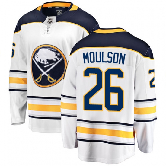 Men's Buffalo Sabres #26 Matt Moulson Fanatics Branded White Away Breakaway NHL Jersey - Ujersey