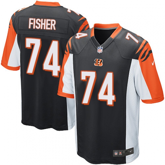 Men's Nike Cincinnati Bengals #74 Jake Fisher Game Black Team Color NFL Jersey - Ujersey
