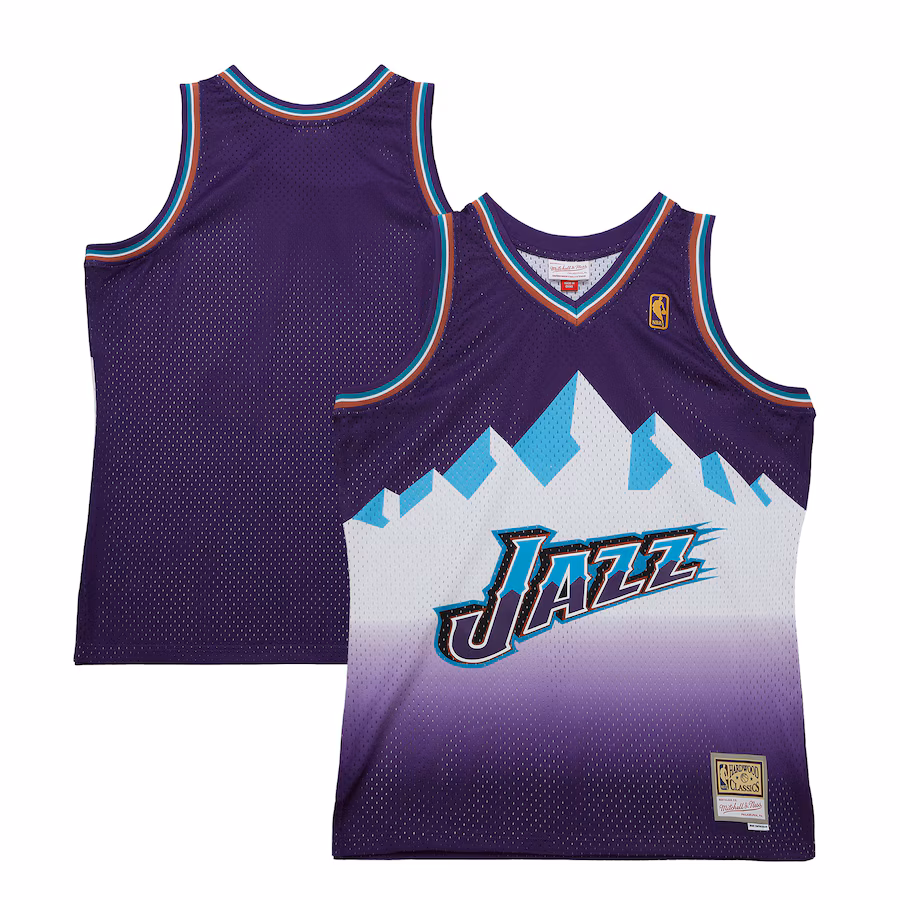 Men's Utah Jazz  Mitchell & Ness Purple 1996-97 Hardwood Classics Swingman Jersey - Ujersey NHL