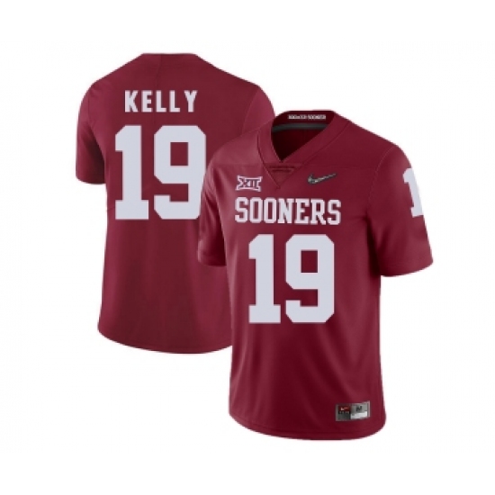 Oklahoma Sooners 19 Caleb Kelly Red With Diamond Logo College Football Jersey - Ujersey