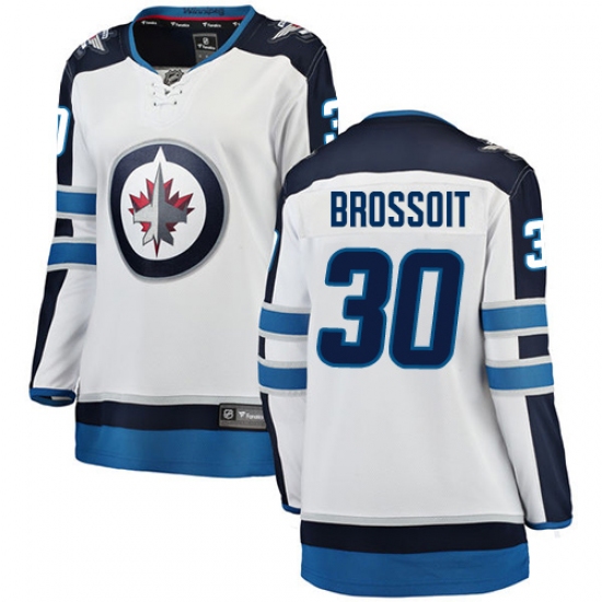Women's Winnipeg Jets #30 Laurent Brossoit Fanatics Branded White Away Breakaway NHL Jersey - Ujersey