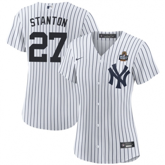 Women's New York Yankees #27 Giancarlo Stanton White 2024 World Series Cool Base Stitched Baseball Jersey(Run Small)1 - Ujersey