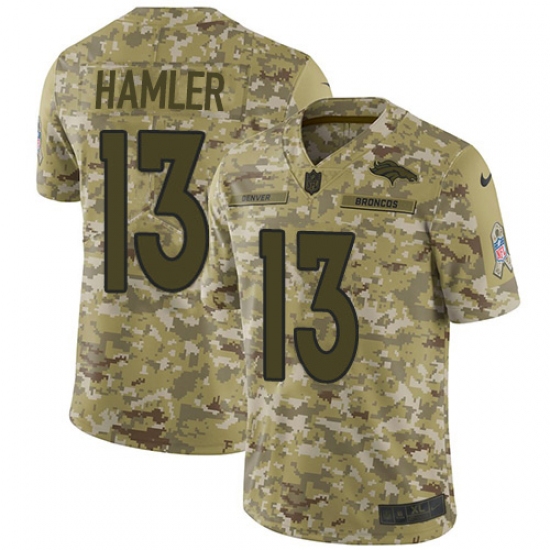 Youth Denver Broncos #13 KJ Hamler Camo Stitched Limited 2018 Salute To Service Jersey - Ujersey