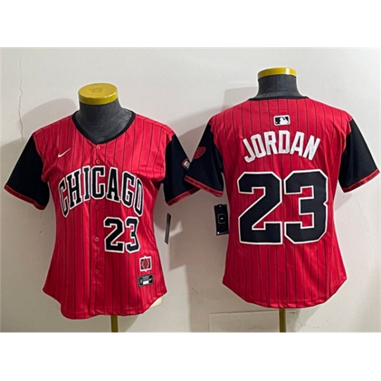 Youth Chicago White Sox #23 Michael Jordan Red Black 2025 City Connect Limited Stitched Baseball Jersey 001