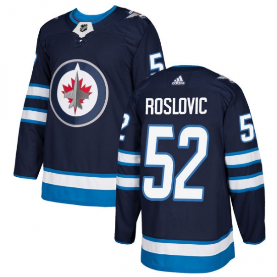Youth Adidas Winnipeg Jets #52 Jack Roslovic Authentic Navy Blue Home NHL Jersey - Ujersey