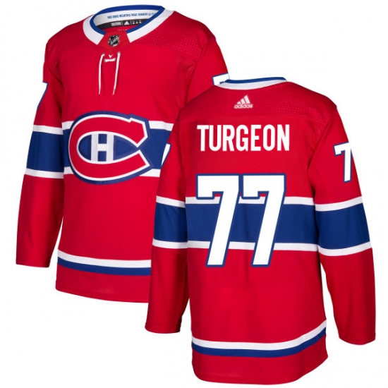 Men's Adidas Montreal Canadiens #77 Pierre Turgeon Authentic Red Home NHL Jersey - Ujersey