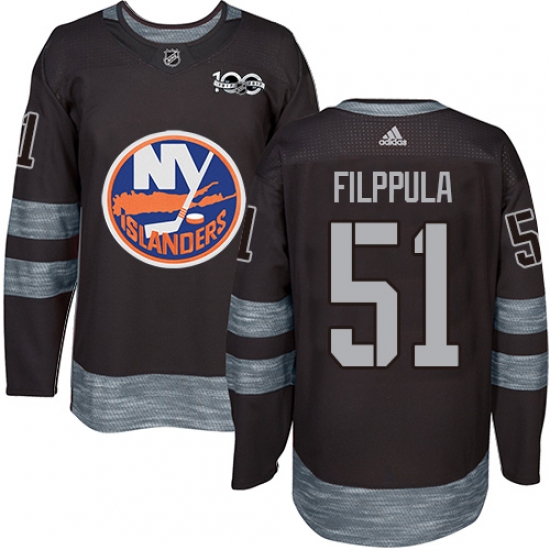 Men's Adidas New York Islanders #51 Valtteri Filppula Authentic Black 1917-2017 100th Anniversary NHL Jersey - Ujersey