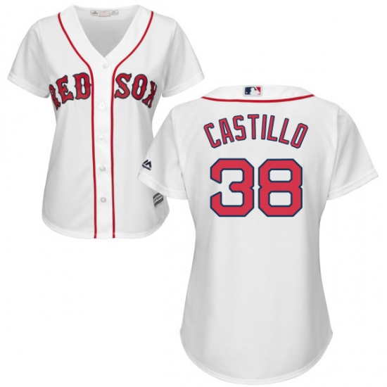 Women's Majestic Boston Red Sox #38 Rusney Castillo Authentic White Home MLB Jersey - Ujersey